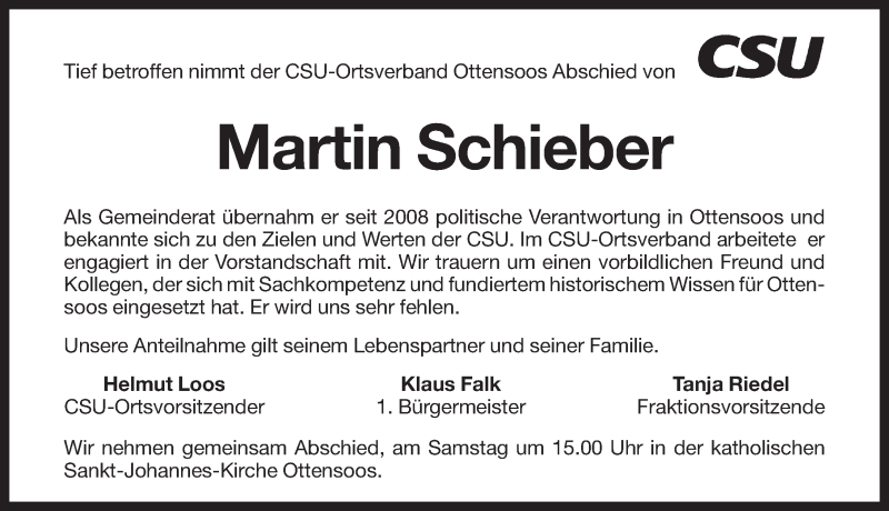  Traueranzeige für Martin Schieber vom 24.10.2014 aus Pegnitz-Zeitung